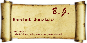 Barchet Jusztusz névjegykártya